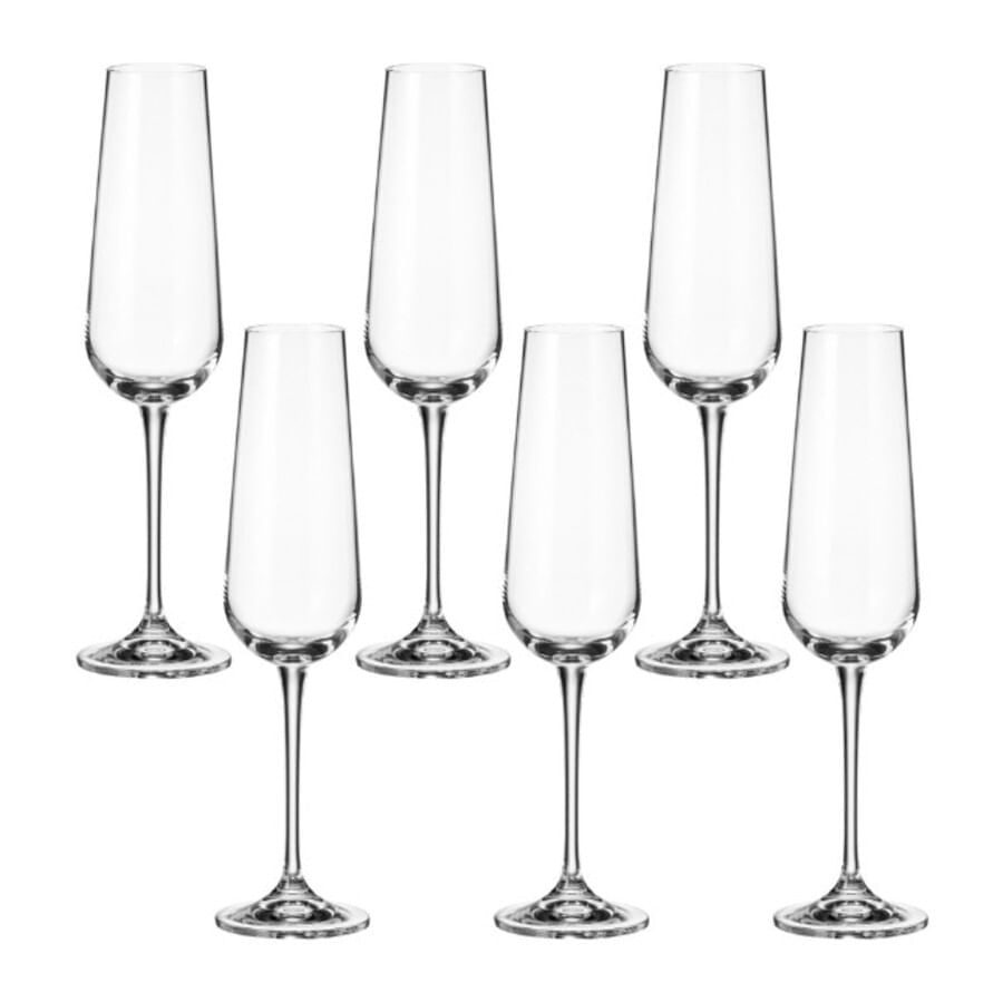 Encontraproduto.com.br - Taça de Cristal Bohemia Para Champanhe 220 ml Ardea 6 Peças