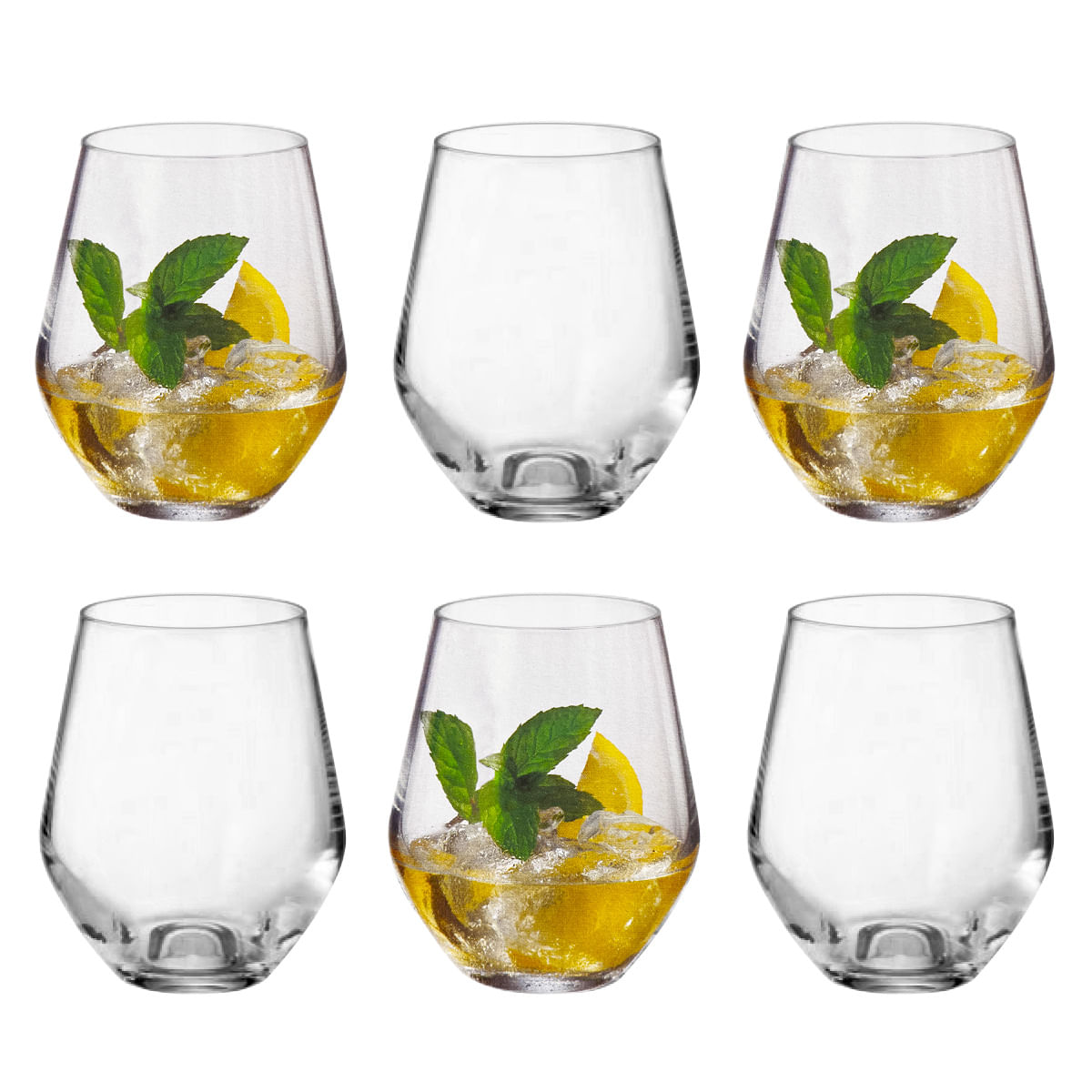 Encontraproduto.com.br - Jogo de copos em cristal Bohemia Michele 350ml 6 peças