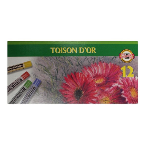 Encontraproduto.com.br - Giz Pastel Seco Macio Redondo Toison Dor Estojo com 12 Cores Ref.8512 Koh-I-Noor