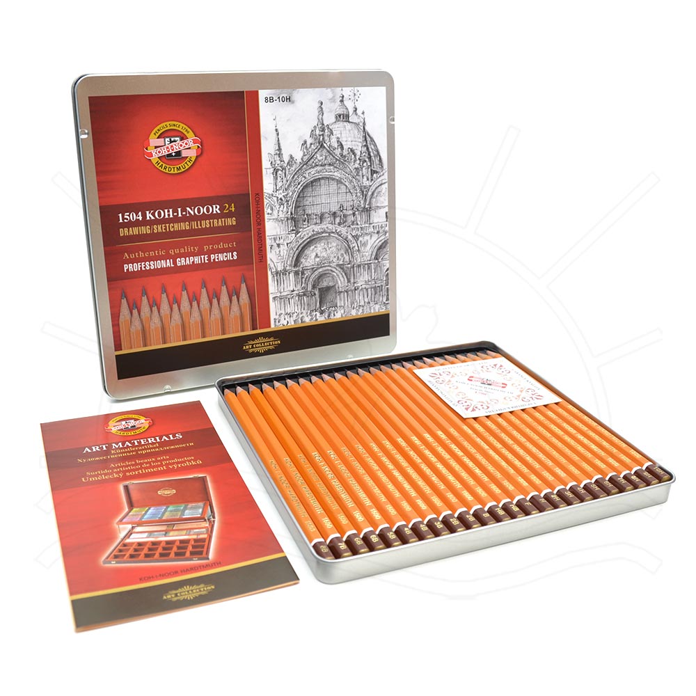 Encontraproduto.com.br - Lápis Grafite Graduado Estojo com 24 Unidades 10H-8B Ref.1502-II Koh-I-Noor