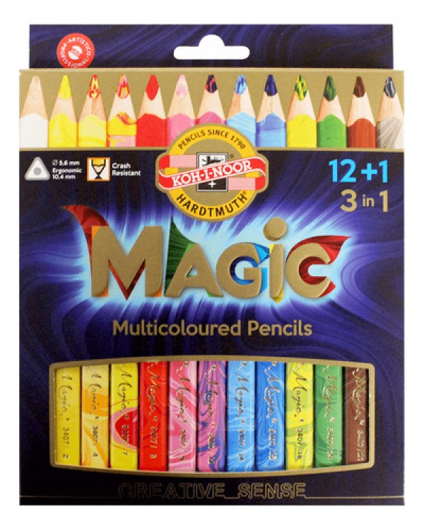 Lápis Multicolor Jumbo Estojo com 12 Cores+Blender Ref.3404N Koh-I-Noor