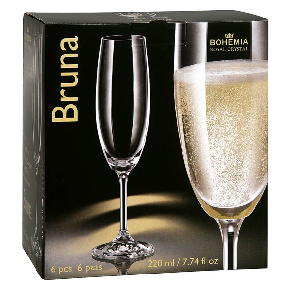Encontraproduto.com.br - Jg 6pç Taça Champanhe Bohemia Bruna Cristal 220ml 23x6x6cm