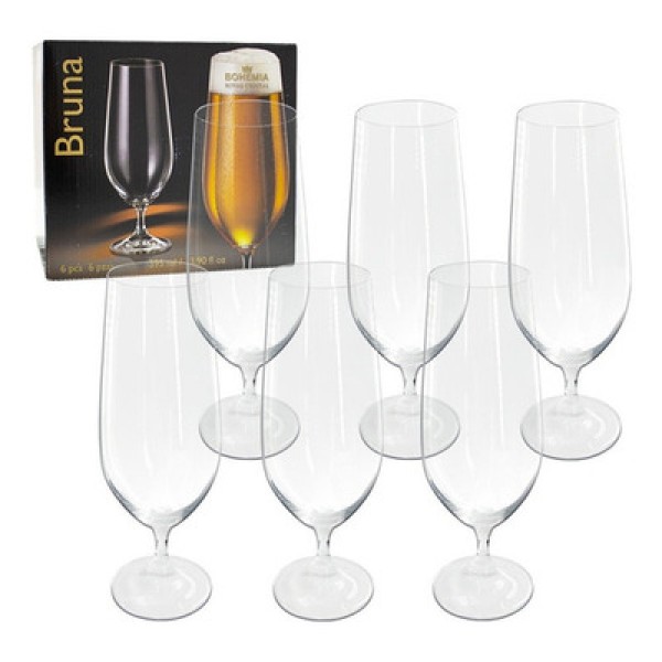 Encontraproduto.com.br - Conjunto Taças de Cristal para Cerveja Bruna Bohemia 395ml 6 peças