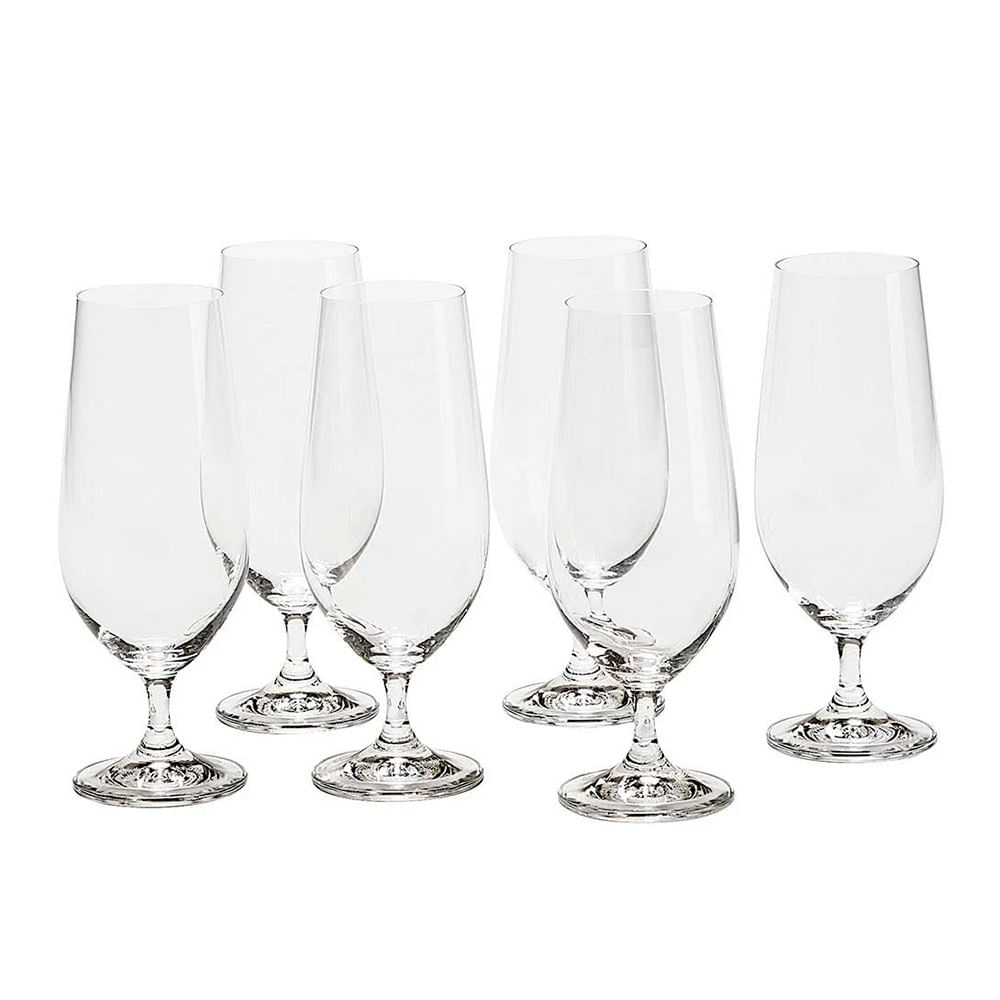 Encontraproduto.com.br - Conjunto Taças de Cristal para Cerveja Bruna Bohemia 395ml 6 peças