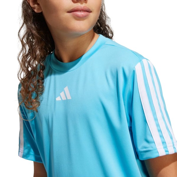 Encontraproduto.com.br - Camiseta Adidas Essentials 3 Stripes Infantil - Azul