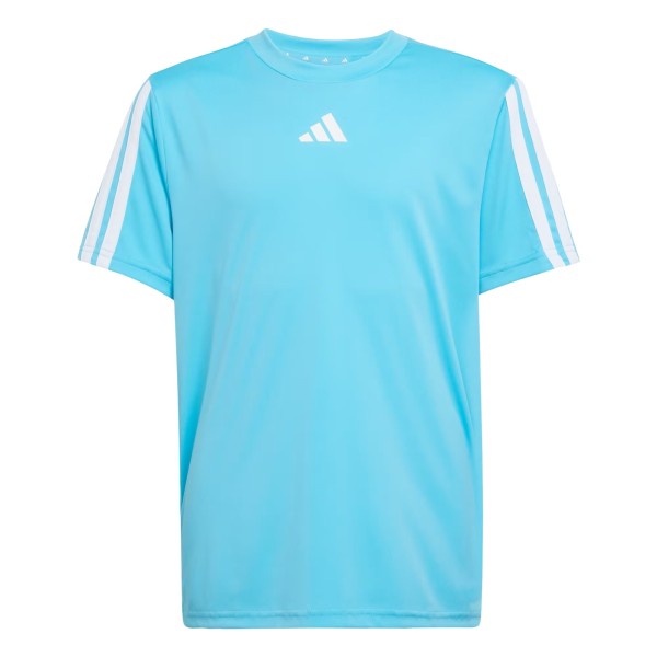Encontraproduto.com.br - Camiseta Adidas Essentials 3 Stripes Infantil - Azul