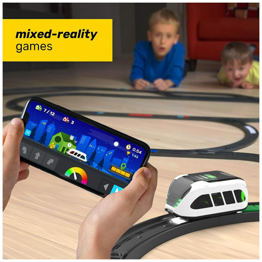Encontraproduto.com.br - Conjunto de Trenzinho de Brinquedo com 4 Modos de Código e Habilitado para APP para Crianças de 3 a 12 anos, Intelino J...