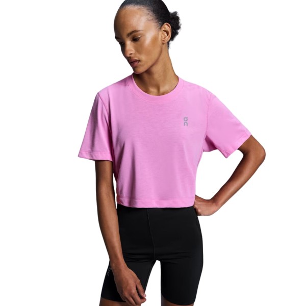 Encontraproduto.com.br - Camiseta On Running Train-T Crop Feminina - Pink