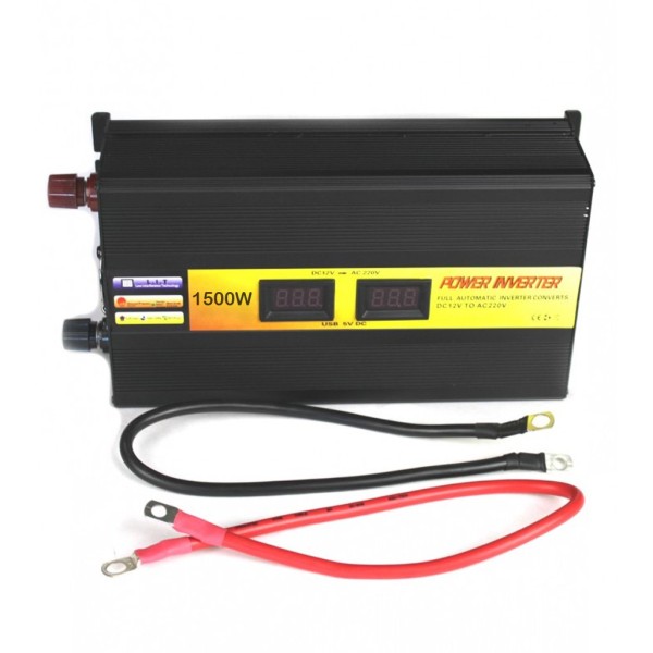 Encontraproduto.com.br - Inversor Tensão 1500w 12v Para 220v Veicular Transformador Conversor Com Tomada Padrão e Usb