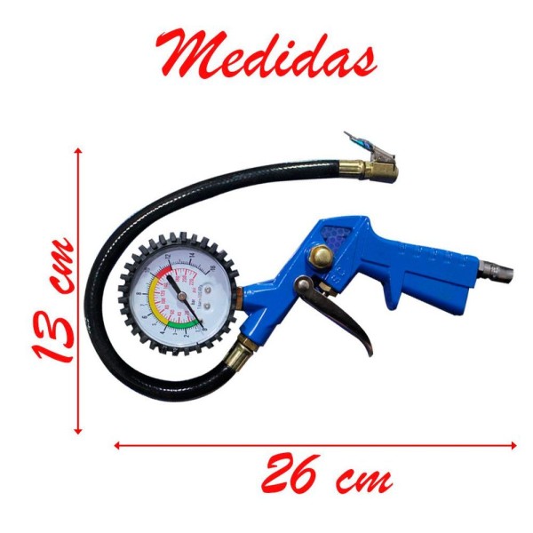 Encontraproduto.com.br - Pistola Calibradora de Pneus com Manômetro Danmi®