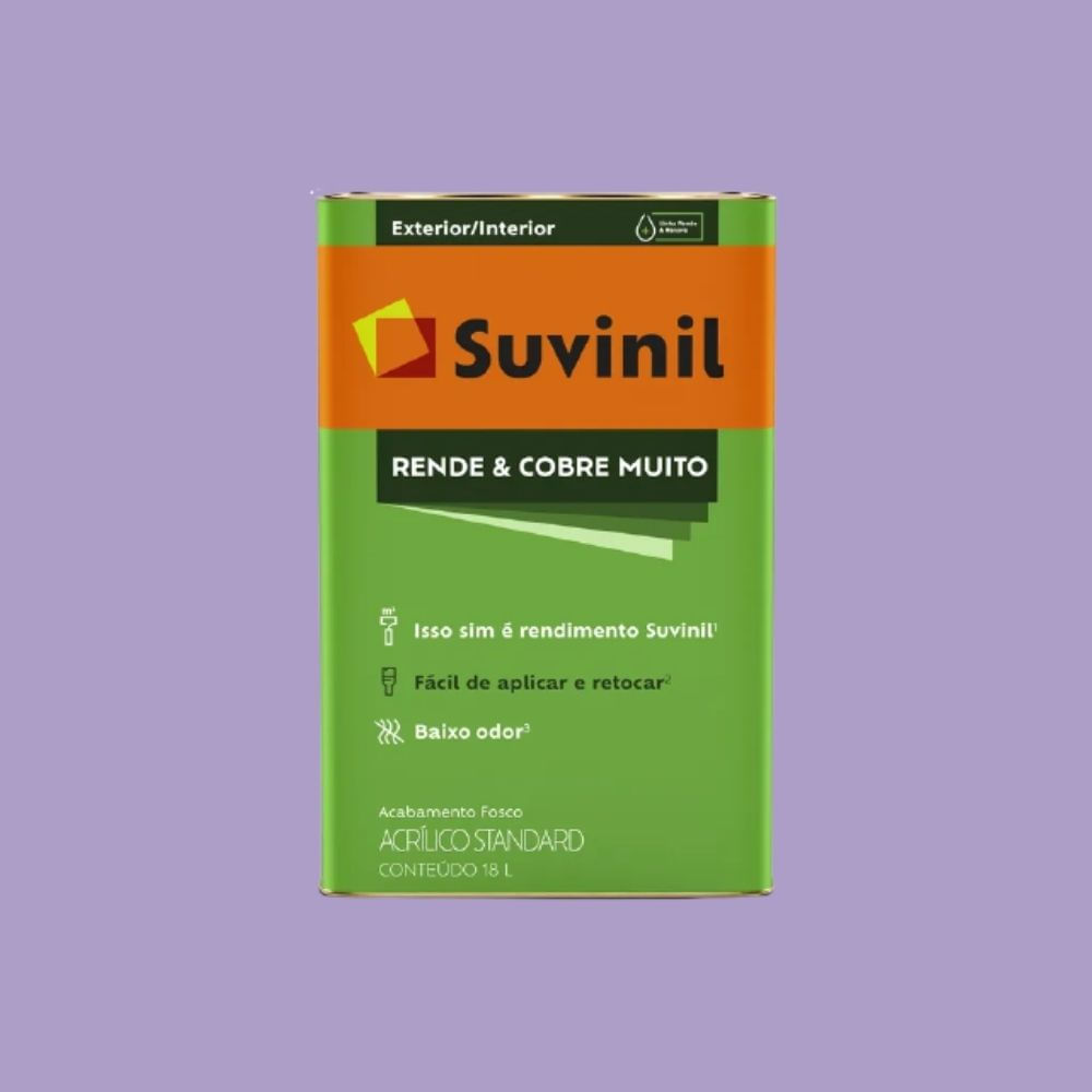 Tinta Acrílica Standard Rende E Cobre Muito Fosco 18L Suvinil