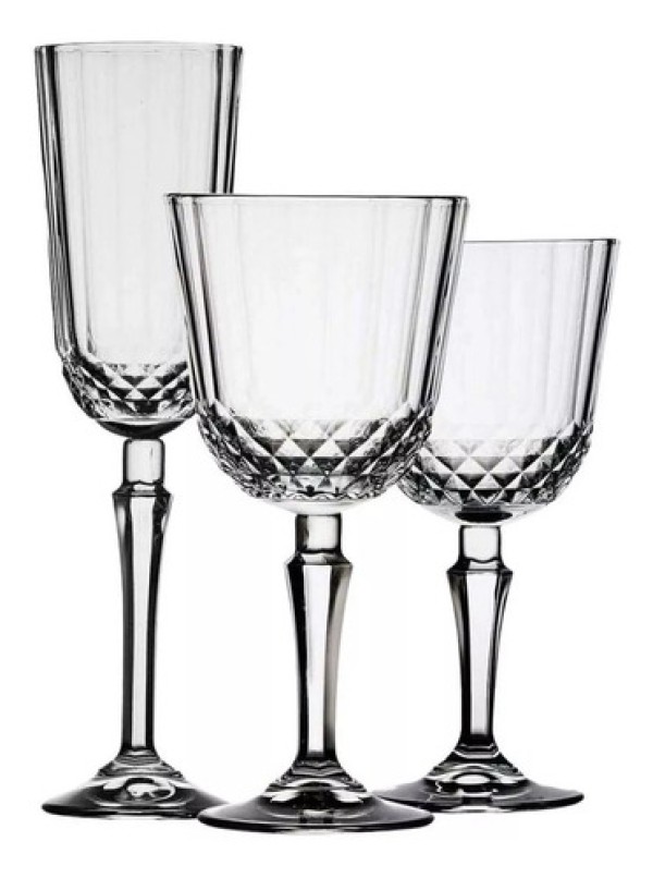 Conjunto de Taças 18 Peças Variadas Diony 96211 Mypa