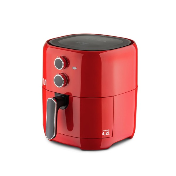 Encontraproduto.com.br - Air Fryer 4,2L Vermelha 1500w-127v com Grade, Seletor Temperatura e Timer Multi - GO209OUT [Reembalado]