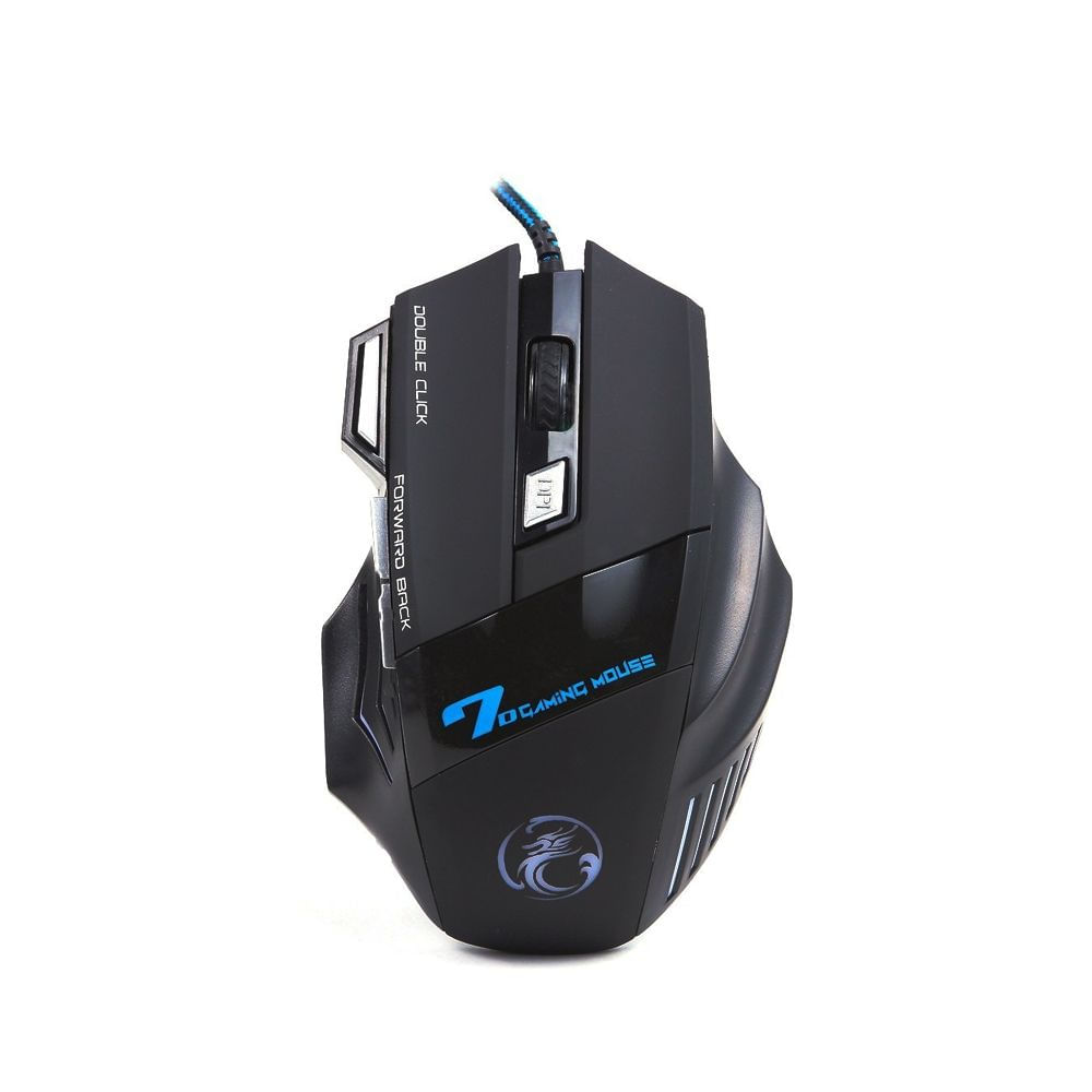Encontraproduto.com.br - Mouse Gamer Black X7 Optico Usb 3200Dpi Com 7 Botões e Led Color