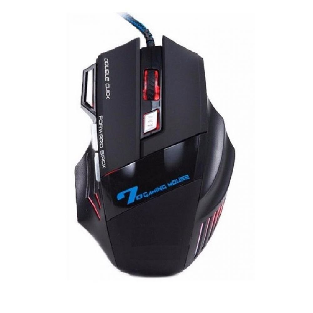 Encontraproduto.com.br - Mouse Gamer Black X7 Optico Usb 3200Dpi Com 7 Botões e Led Color