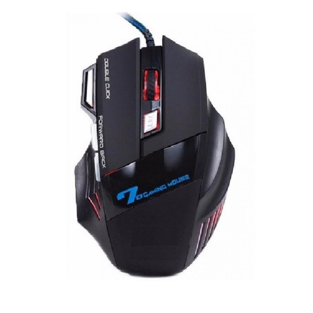 Encontraproduto.com.br - Mouse Gamer Black X7 Optico Usb 3200Dpi Com 7 Botões e Led Color