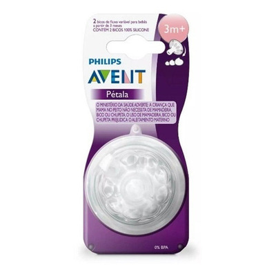 Bico para mamadeira Pétala Fluxo Variável (3m+) 2pçs - Philips Avent