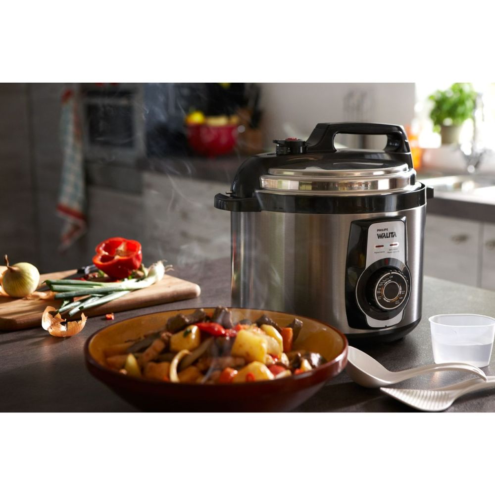 Encontraproduto.com.br - Panela de Pressão Philips Walita Elétrica RI3103/75 900W Inox 220V