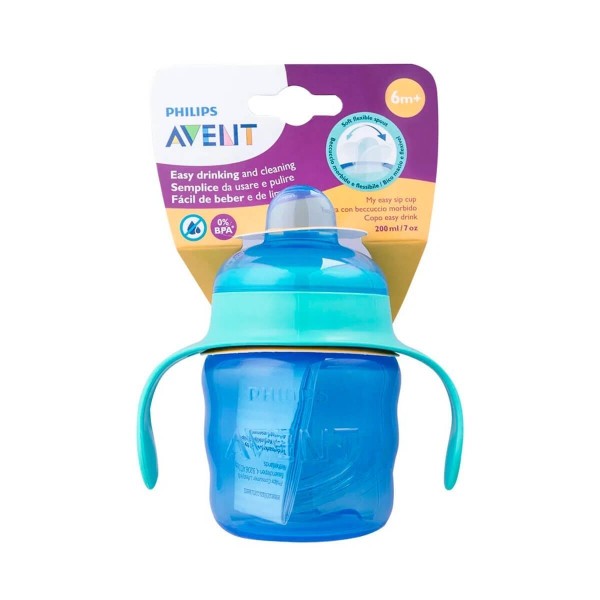 Encontraproduto.com.br - Copo transição Easy Sip c/ bico de silicone 6m+ Avent SCF551/05
