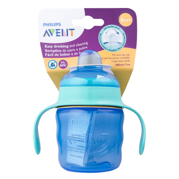Encontraproduto.com.br - Copo transição Easy Sip c/ bico de silicone 6m+ Avent SCF551/05