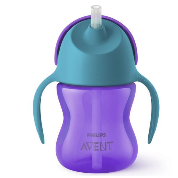 Encontraproduto.com.br - COPO TRANSIÇÃO DINOSSAURO 200ML 9M ROXO E AZUL PHILIPS AVENT