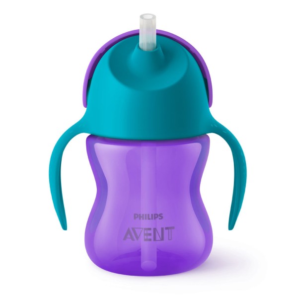 Encontraproduto.com.br - COPO TRANSIÇÃO DINOSSAURO 200ML 9M ROXO E AZUL PHILIPS AVENT