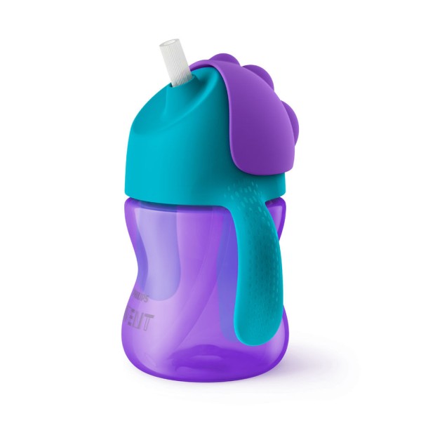 Encontraproduto.com.br - COPO TRANSIÇÃO DINOSSAURO 200ML 9M ROXO E AZUL PHILIPS AVENT