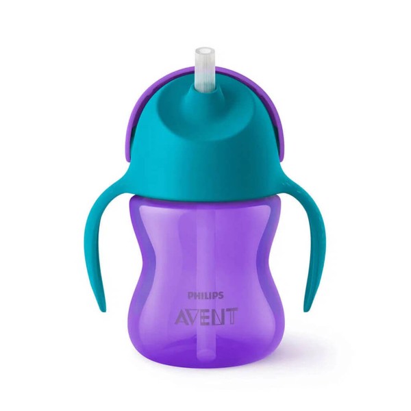 Encontraproduto.com.br - COPO TRANSIÇÃO DINOSSAURO 200ML 9M ROXO E AZUL PHILIPS AVENT