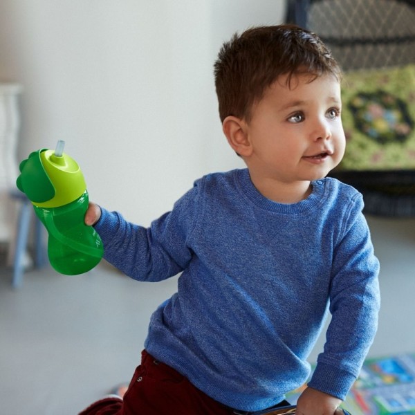 Encontraproduto.com.br - Copo Philips Avent Com Canudo Dinossauro Verde 300ml