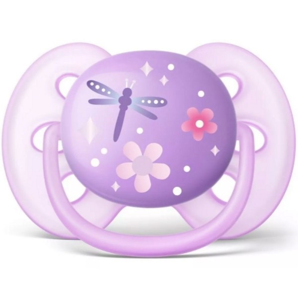 Encontraproduto.com.br - Kit Chupeta Avent Ultra Soft Decorada 6-18 Meses Menina 2 Unidades