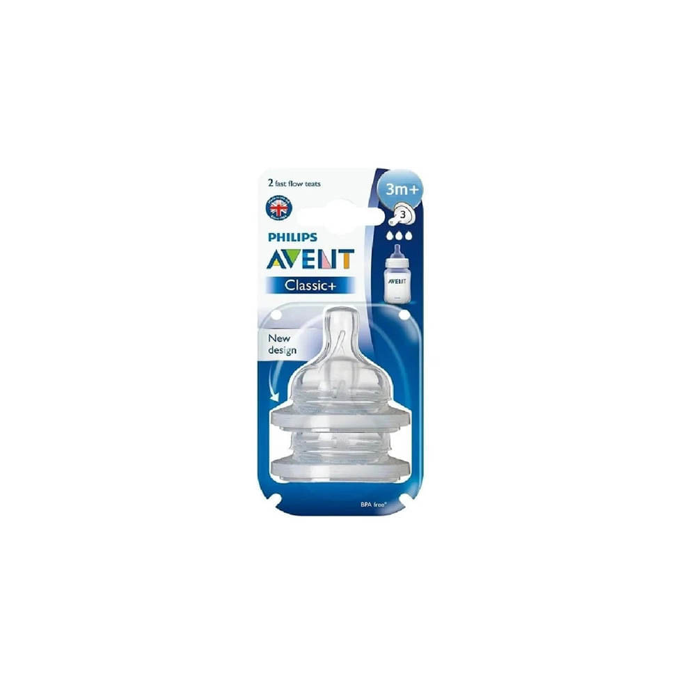 Encontraproduto.com.br - Bico para Mamadeira Classic  N°3 3m  com 2 Unidades SCF633/27 Avent Philips