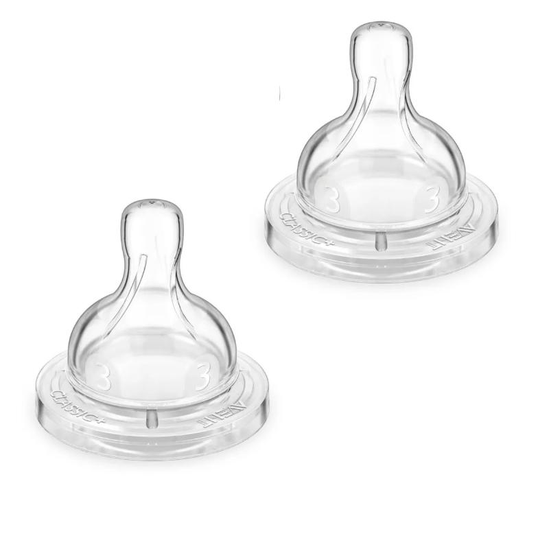Encontraproduto.com.br - Bico para Mamadeira Classic  N°3 3m  com 2 Unidades SCF633/27 Avent Philips