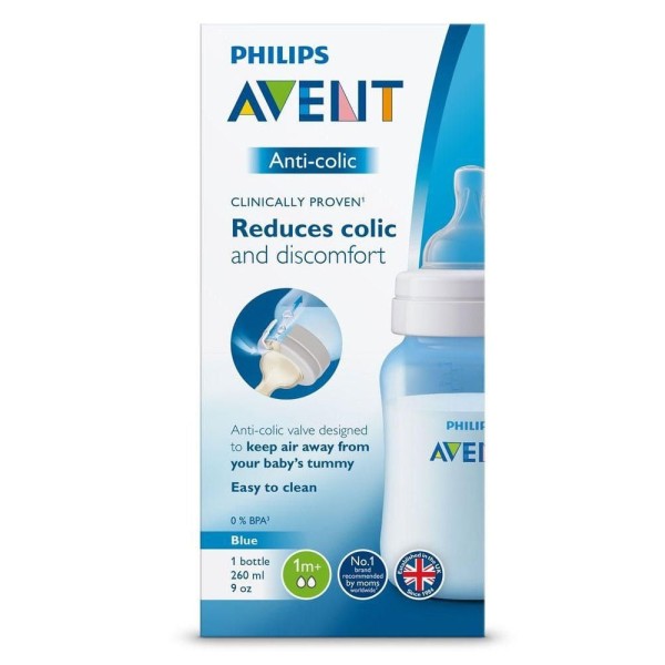 Encontraproduto.com.br - Mamadeira Clássica Azul 260ml Avent