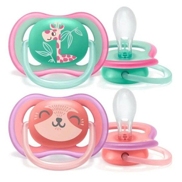 Encontraproduto.com.br - Chupeta Avent Ultra Air 18 + Meses Meninas com 2 Unidades