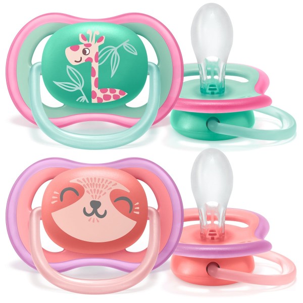 Encontraproduto.com.br - Chupeta Avent Ultra Air 18 + Meses Meninas com 2 Unidades