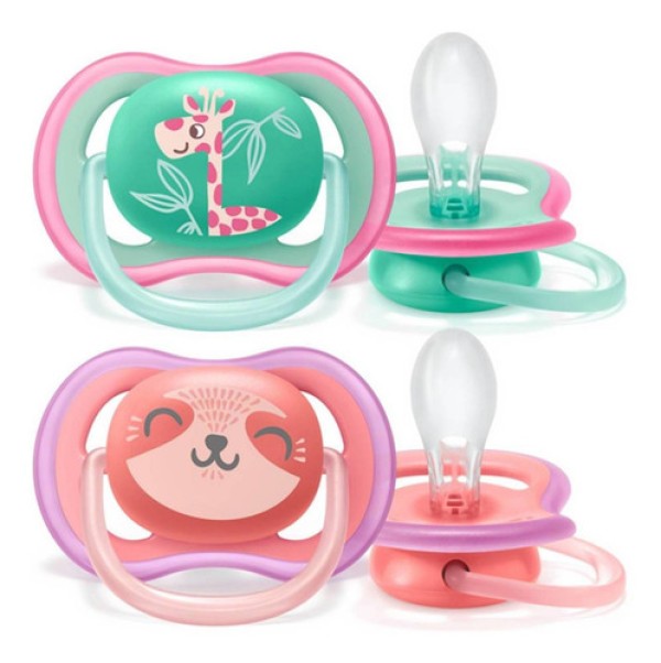 Chupeta Avent Ultra Air 18 + Meses Meninas com 2 Unidades