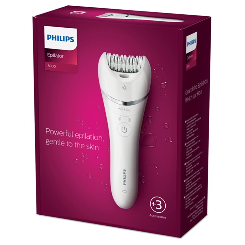Encontraproduto.com.br - Depilador Elétrico Série 8000 BRE700/00 Branco Bivolt Philips