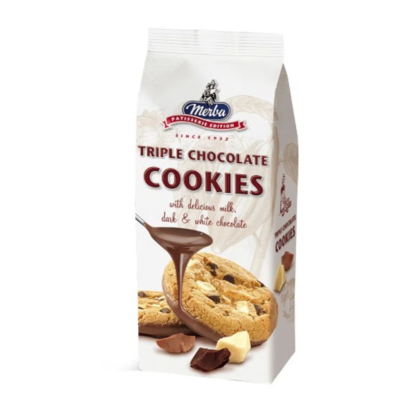 Encontraproduto.com.br - Cookies Triple Chocolate Merba Pacote 200g