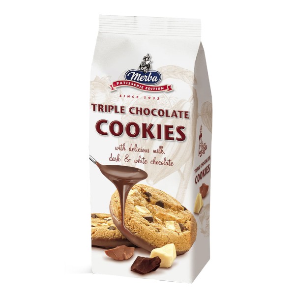 Encontraproduto.com.br - Cookies Triple Chocolate Merba Pacote 200g