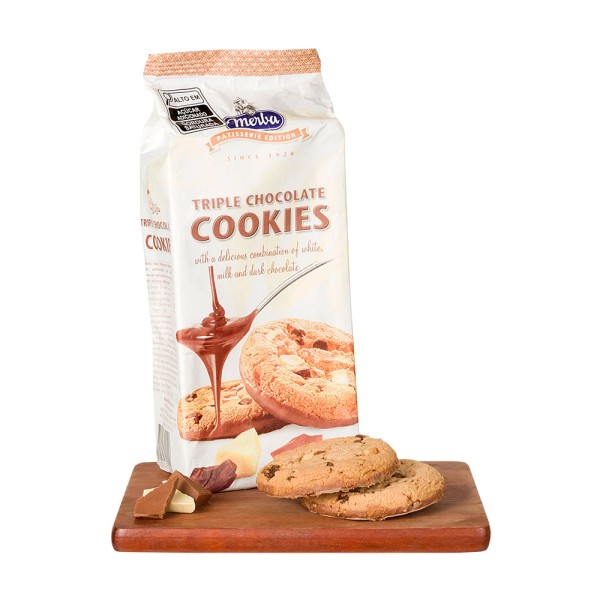 Encontraproduto.com.br - Cookies Triple Chocolate Merba Pacote 200g