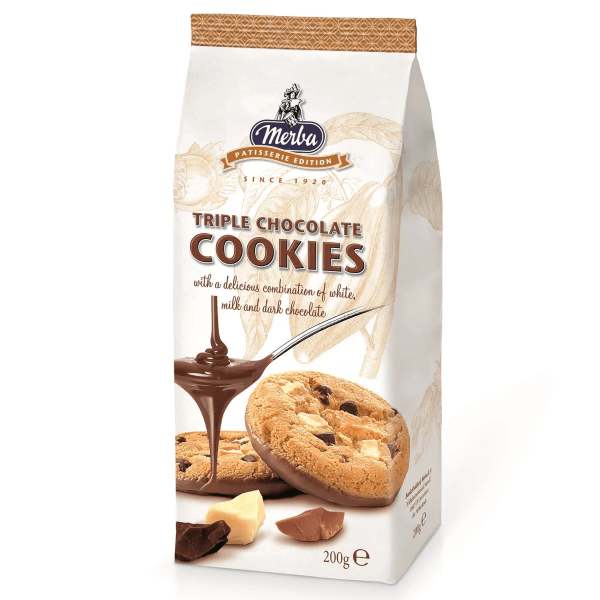Encontraproduto.com.br - Cookies Triple Chocolate Merba Pacote 200g