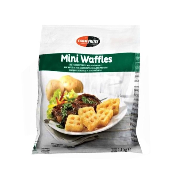 Encontraproduto.com.br - Batata Mini Waffles Farm Frites Congelada Pacote 1,1kg