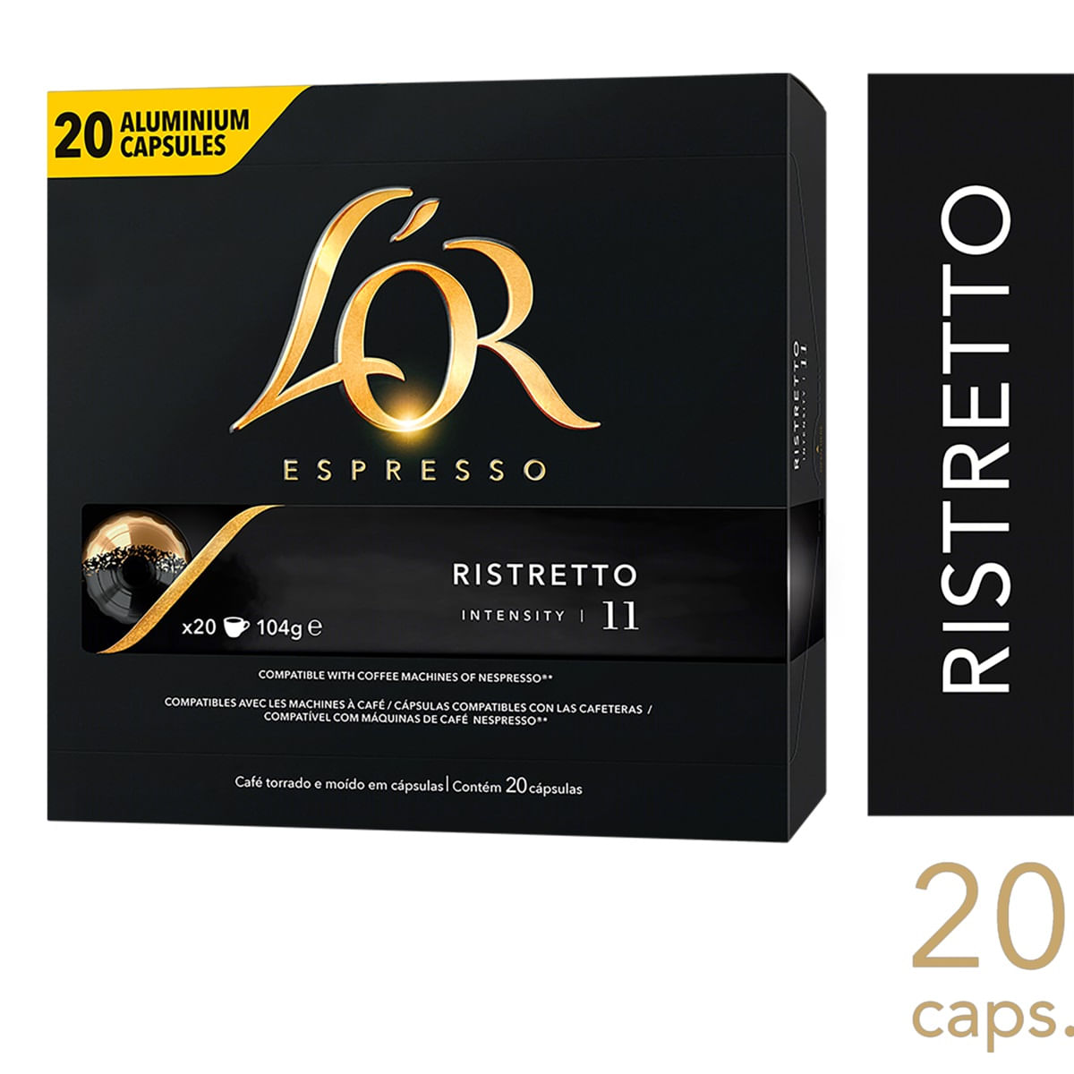 Encontraproduto.com.br - Cápsulas Café LOR Ristretto 20 Un