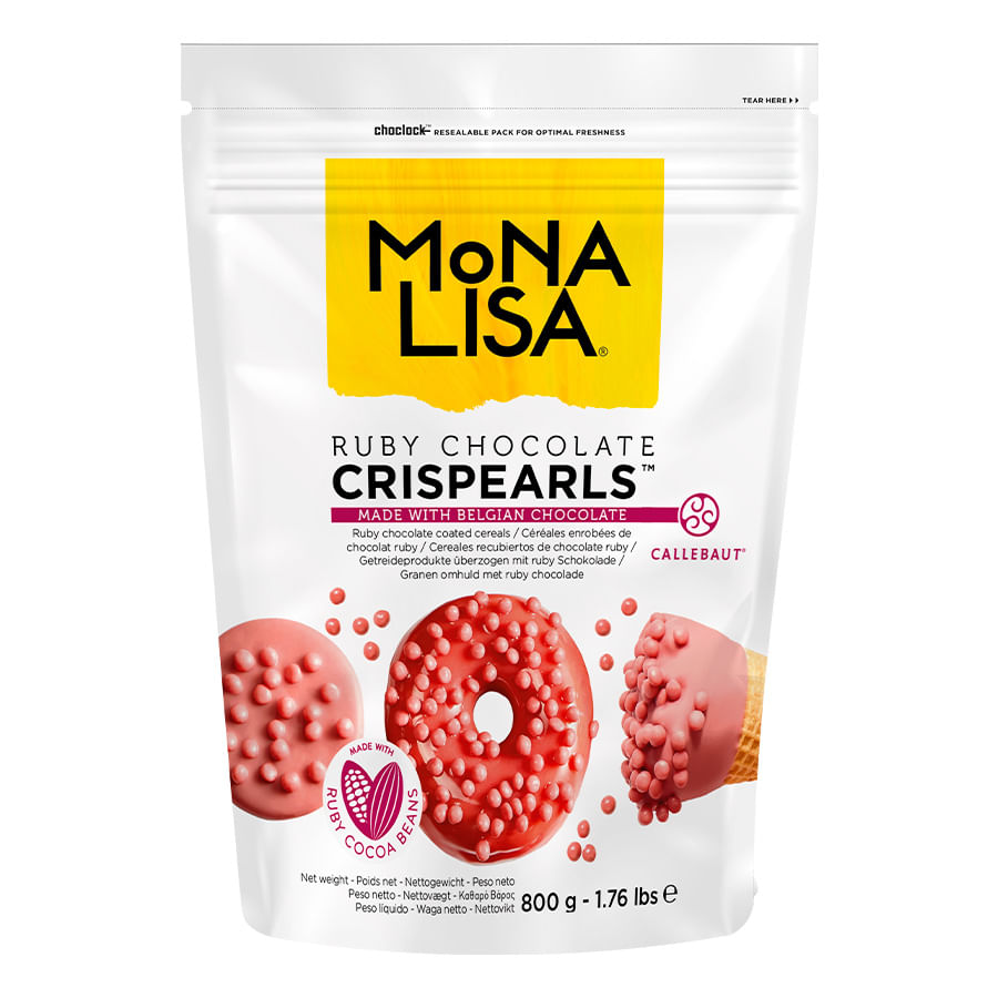 Encontraproduto.com.br - Confeito Chocolate Crispearls Monalisa Ruby 800g Callebaut