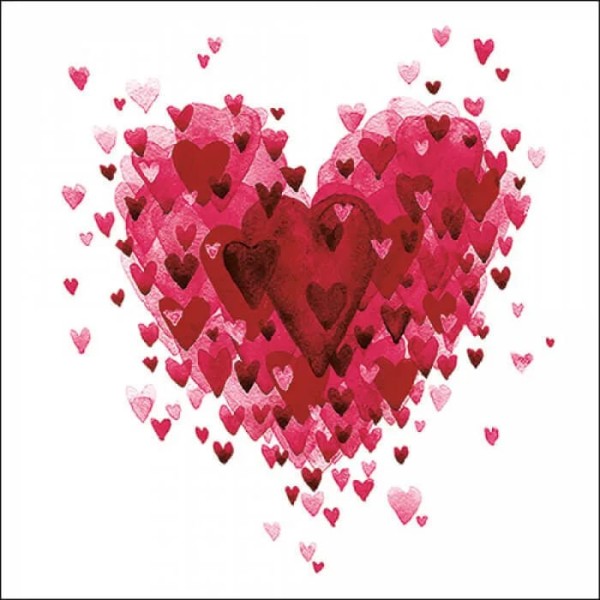 Encontraproduto.com.br - Guardanapo Decoupage Ambiente com 20 Unidades Heart Of Hearts Red - 13317080