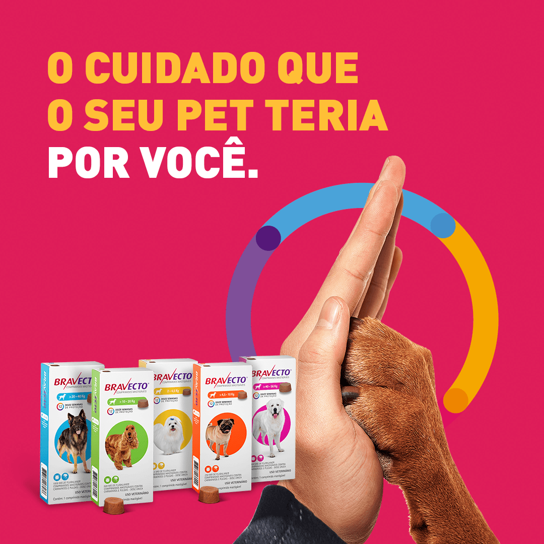 Encontraproduto.com.br - Bravecto Cães 40 a 56kg 1400mg MSD Antipulgas e Carrapatos