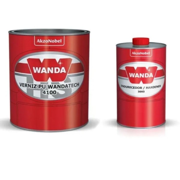Kit Verniz Automotivo Poliuretano Bi-Componente 4100 + Endurecedor 3093  900ml - WANDA