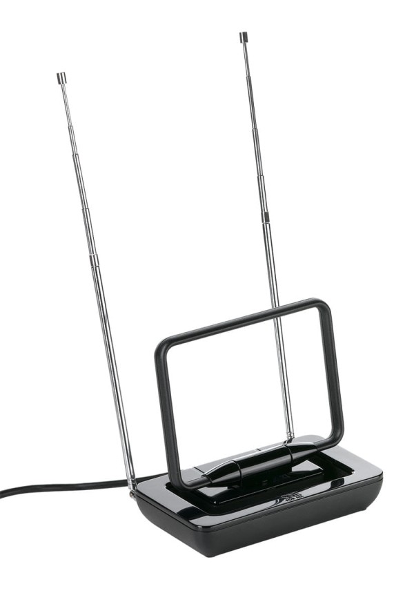 Antena Interna para TV Aberta de Sinal Digital HD, Telescópica,  UHF / VHF e Rádio FM
