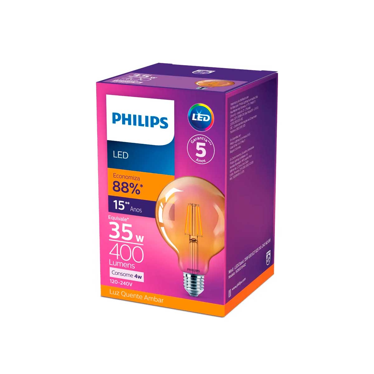 Encontraproduto.com.br - Lâmpada Led Filamento E27 Philips 2500K