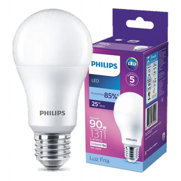 Encontraproduto.com.br - Kit 3 Lampada Led Bulbo Philips 13w Branco Frio 6500k E27